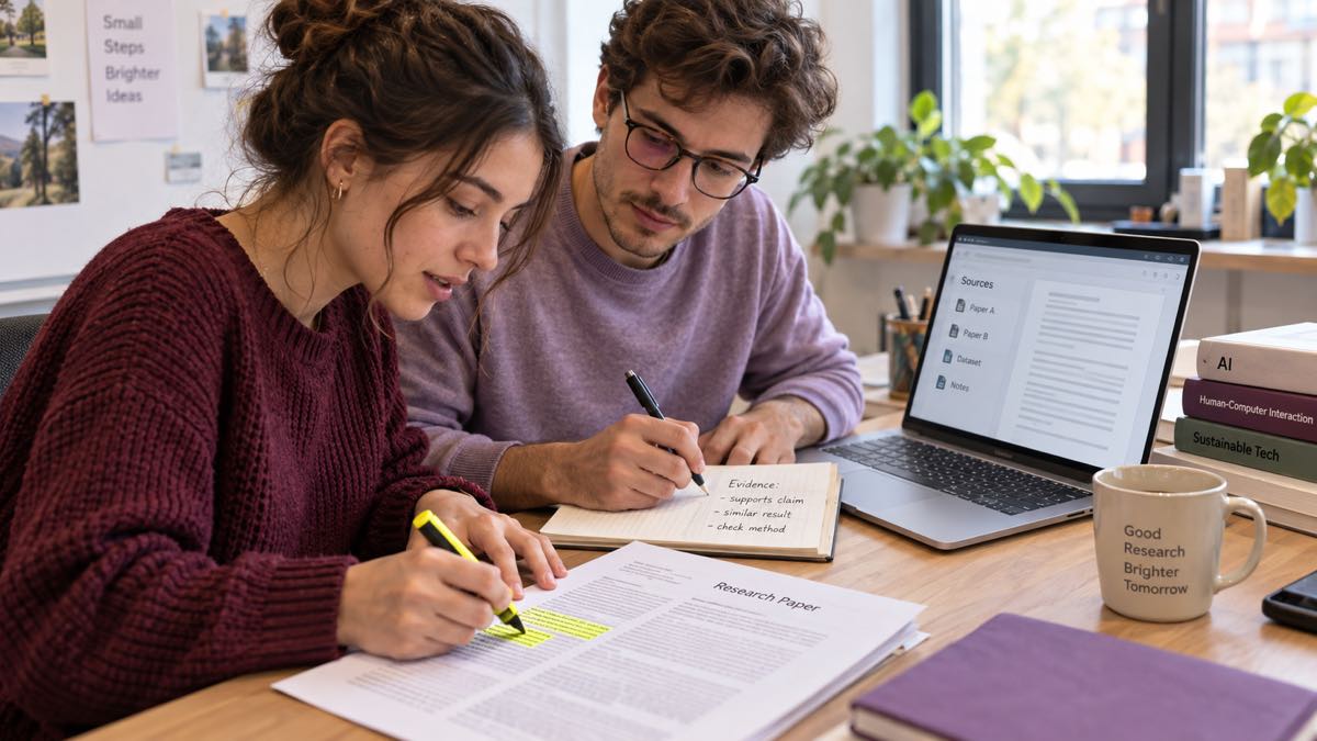 Researchers checking an AI paper against source documents
