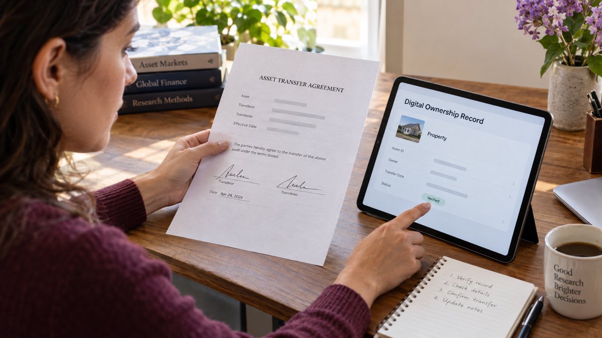 Comparing an asset document with a digital ownership record