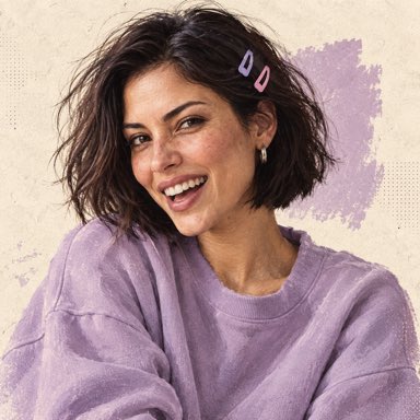 Playful illustrated portrait of Nadia